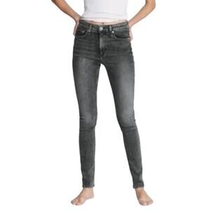 Rag & Bone Nina High-Rise Skinny Jeans Gray Charcoal Black Opal size 24 Denim